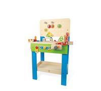 Hape Jouet en Bois Établi du Bricoleur - Jouet de Bricolage Enfant - Jeu d'Éveil et Construction de 35 Pièces - Accessoires en Bois Multicolor - pour Enfant de Plus de 3 Ans