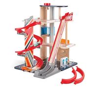 Hape Jouet Garage Voiture en Bois - Garage de Cascadeur à Piste Tournante - Circuit Voiture sur 3 Niveaux - Ascenseur pour Voiture, Looping, Rampe Pivotante - Jeu pour Enfant de 3 Ans et Plus