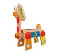 Hape Jouet Kit de Construction Bois - 42 Pièces Multicolor A Assembler en S'amusant - Vis, Plaque, Outils, Roues - Jeu en Bois pour Enfant à Partir de 3 Ans