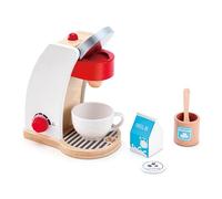Hape Jouet Machine à Café - Jeu d'Imitation Cafetière Enfants de 2 Ans et Plus - Cafetière, Tasse, Lait, Capsule, Sucre Inclus - Accessoires Cuisine Enfant Réalistes - Matériaux Écoresponsables