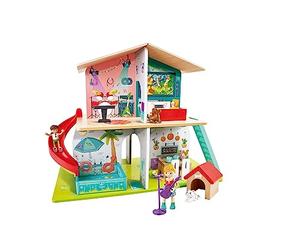 Hape Jouet Maison de Poupée en Bois Interactive avec Sons - à Partir de 3 Ans - Grande Maison de 8 Pièces à Vivre Décorées et 9 Effets Sonores (Piles Fournies) - Filles et Garçons