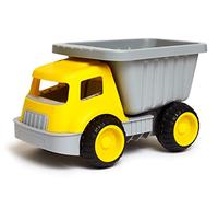 Hape Jouet Plage Enfant Camion Benne - Jouet Qui Résiste aux UV - Enfant 18 Mois et Plus - Jouet pour Plage & Bac à Sable - Camion Enfant Jaune et Gris - Garanti 5 Ans