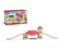 Hape Jouet Pont Levis pour Circuit Train en Bois - Jeu Educatif pour Enfant de Plus de 3 Ans - Système de Molette pour Relever Le Pont - Compatible avec Les Jeux de Marques Traditionnelles
