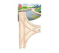 Hape Jouet Rail en T Extension Circuit Train Bois - 1 Pièce 3 Voies en Bois de Hêtre, Tous Types de Trains - Jeu Educatif Enfant de 3 Ans et Plus - Compatible Marques Traditionnelles Circuit Train