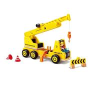 Hape Kit de Grue Mobile et de Chantier - Bras de Grue Extensible - Jeu de rôle pour Enfants à partir de 2 Ans