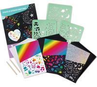 Hape Coffret Artistique Tableaux à Gratter - Enfants de 4 Ans et Plus - pour Motricité Fine, Créativité - 20 Feuilles à Gratter, 2 Stylets en Bois, 1 Poster A4 Inclus - Activité Manuelle Coloriage