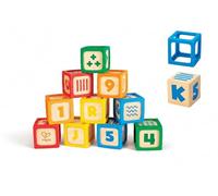 Hape Blocs de construction en bois ABC – Lot de 10 – À partir de 6 mois
