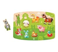 Hape Lot de 4 encastrements à Boutons 4 x 9 pièces différents thèmes