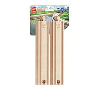 Hape Lot de 4 Longs Rails de Chemin de Fer en Bois E3779 Naturel