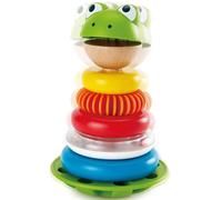 HaPe International – Anneaux à empiler M. Grenouille – Multicolores en bois – 12+ mois