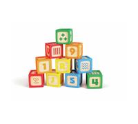 Hape Blocs de construction en bois ABC – Lot de 10 – À partir de 6 mois