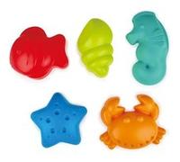 Hape – Moules à sable animaux marins – Set 5 pcs multicolore, plastique durable, dès 18 mois