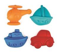 HaPe International – Moules de plage Véhicules – 4 pièces 11 cm – Multicolore – Dès 18 mois