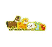 HaPe International – Puzzle en bois réversible Nombres et Animaux de la Ferme 10 pièces multicolore