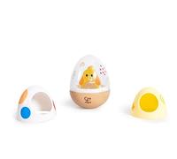 Hape Oeuf Surprise - Jouet Empilable pour Bébé 12 Mois et Plus - Développement de la Motricité Fine, Coordination Main-Œil - Jeu de Découverte Sensorielle et Éveil - Poupée Russe avec Poussin Caché