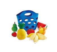 Hape Panier Fruits Jouet en Feutrine - Jeu d'Imitation Enfant dès 18 Mois - Accessoires Dinette - Panier, Ananas, Banane, Fraise, Pastèque, Pomme, Poire & Orange - Accessoire Cuisine Enfant