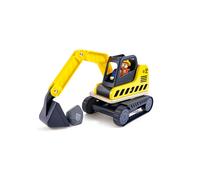 Hape Excavateur en bois - Creuser et collecter - Tourelle 360°, pelle mobile, ouvrier, rangement