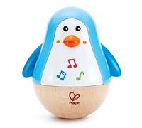 Hape Pingouin Culbuto Musical - Jouet Musical en Bois pour Enfant - Jouet d'Éveil de Motricité pour Bébé dès 6 Mois - Jouet Éducatif - Jeu de Musique Fille et Garçon - Cadeau Naissance
