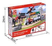 Voie pour train avec grue à batterie