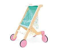 Hape Poussette de poupée « Sweet Walks » en Bois - Poussette de poupée - Poussette Robuste avec revêtement en Tissu - Jouet pour poupées et Ours en Peluche - pour Enfants à partir de 24 Mois