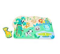 Hape Puzzle d'animaux Sauvages, en Bois, avec Boutons de préhension, Jouet éducatif, Jouet de motricité à partir de 24 Mois