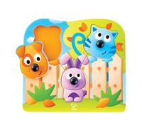 Hape Puzzle à gros boutons E1309 – Animaux de compagnie – Bleu