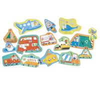Hape Puzzle Moyens de Transport - Enfant +1 an, 15 Puzzles Voiture, Véhicules - Motricité Fine, Jeu Educatif Enfants - Confiance en Soi, Résolution de Problèmes - Apprentissage Transport