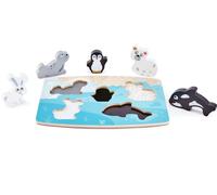 Hape Puzzle Tactile Animaux Polaires En Bois
