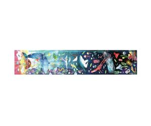 Hape Puzzle Vie Aquatique Phosphorescent XXL - Puzzle 200 Pièces pour Enfant 6 Ans et Plus - 150 cm Assemblé - de la Vie sous Marine Garçon et Fille - 200 Pièces 1:1, 10 Cartes Anecdotes