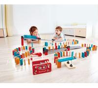 Hape Roboterfabrik Domino | jeu de dominos double face avec boule en bois, jouet éducatif pour enfants