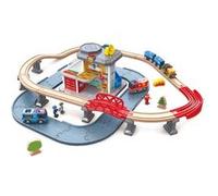 Circuit de train en bois - HAPE - Centre de secours - 55 pièces - Pour enfants à partir de 3 ans - Mixte