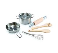 Hape Set Cuisine Enfant - Jeu d'Imitation Set de Chef - Enfants de 3 Ans et Plus - Dinette Enfant 3 Ans avec Casserole, Fouet, Poele, Rouleau - Ustensiles de Cuisine Enfant Réalistes - Jeu de Rôle