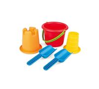 Hape Set de Plage Enfant 18 Mois et Plus - Seau, Pelle, Moule Chateau, Tamis sans BPA - pour Plage, Bac à Sable, Terrain de Jeu - Coordination œil-Main, Motricité - Lisse & Facile pour Petites Mains