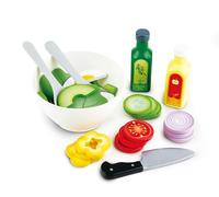 Hape Set Salade du Potager - Jeu d’Imitation avec Ingrédients à Découper, Vert, Jaune, Violet, Rouge
