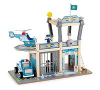Hape- Station De Police En Bois Deux Niveaux Avec Cellule De Prison Figurines Et Accessoires 3 Ans Et Plus E3050 Noir