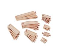 Hape Coffret d'extension de rails en hêtre pour circuit train – 24 pièces – Dès 3 ans