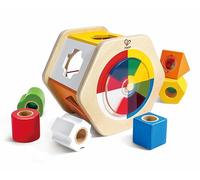 Hape Trieur de Forme Bebe en Bois - Jeu d'Éveil, Sensoriel, Motricité Fine 12 Mois - Reconnaissance des Couleurs avec Roue Mélange - Tri des Formes Géométriques Enfant - Activité Ludique
