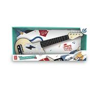 Hape Ukulélé Électrique Bleu avec Apprentissage Interactif - Petite Guitare pour Enfant dès 3 Ans - Instrument de Musique en Bois - Jouet d'Éveil Musical - Idée Cadeau Fille et Garçon - Taille Enfant