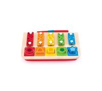 Hape Jouet d’éveil musical en bois - Xylophone trieur de formes - dès 12 mois et +