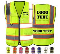 Hapelf Gilet de sécurité personnalisé, gilets réfléchissants haute visibilité avec poches à logo, hommes et femmes, personnalisable, 2 gilets de travail bicolores