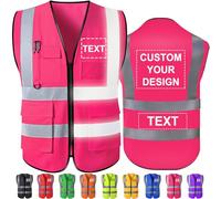 Hapelf Gilet de sécurité personnalisé Gilets réfléchissants haute visibilité avec poches Fermeture éclair Personnaliser le logo Classe 2 pour hommes Vêtements de travail de construction