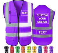 Hapelf Gilet de sécurité personnalisé Gilets réfléchissants haute visibilité avec poches Fermeture éclair Personnaliser le logo Classe 2 pour hommes Vêtements de travail de construction