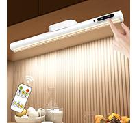 Hapfish Lampe de Bureau LED Sans Fil, 4000mAh Lumiere Rechargeable USB, Reglette LED Cuisine Magnétique avec Télécommande, Éclairage Murale pour Placard, Tableau, Miroir, Armoire, Bibliothèque
