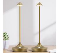 Hapfish Lampe de chevet tactile sans fil LED, 6000mAh 2PCS lampe de table metal rechargeable usb, design modern, lumiere bureau puissante pile pour exterieur, interieur, restaurant, terrasse (Bronze)