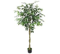 Hapihom Banyan Artificiel de 5 m - Ficus - pour l'intérieur et l'extérieur - avec Feuilles de Soie et Troncs en polyéthylène - Décoration pour la Maison, Le Bureau, la Chambre à Coucher, la Salle à