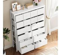 Hapihom Commode pour chambre à coucher - Avec 16 tiroirs en tissu - Profondeur : 30 cm - Grand espace de rangement - Buffet en bois pour chambre à coucher, salon, couloir, bureau - 103 x 30 x 130 cm
