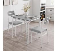 Hapihom Ensemble de salle à manger 3 pièces avec 2 chaises avec dossier et rembourrage, ensemble de table de cuisine peu encombrant pour cuisine, salle à manger, bistro, salon - B