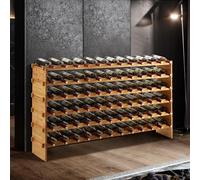 Hapihom Étagère à vin empilable pour 72 bouteilles, étagère à bouteilles avec 6 compartiments, porte-bouteilles étroit, sans vis, charge maximale : 80 kg, pour cave, cuisine, entrepôt, bar, salle à