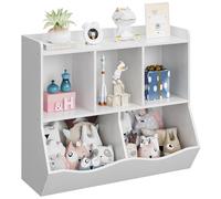 Hapihom Étagère pour enfants, étagère de rangement en bois pour enfants, étagère à jouets avec 5 compartiments ouverts et rangement, 80 x 29 x 91,5 cm, vitrine pour chambre d'enfant, chambre à coucher