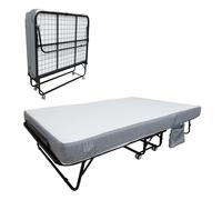 Hapihom Lit pliant 79 x 190 cm - Avec matelas de 13 cm - Structure en métal robuste et 4 roulettes - Charge maximale : 205 kg - Sans montage - Facile à plier - Lit d'invité pour adulte - Lit de voyage